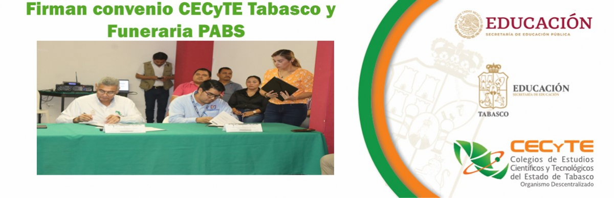 Firman convenio de colaboración CECyTE Tabasco y Funeraria PABS