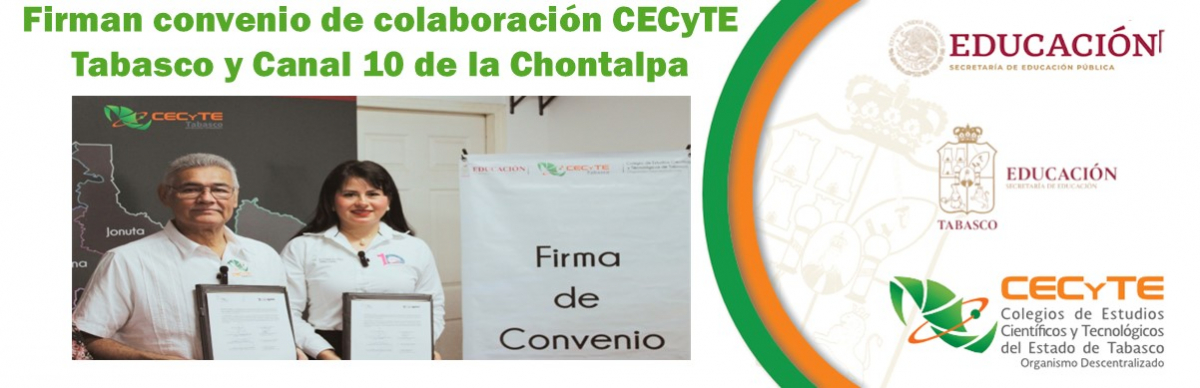 Firman convenio de colaboración CECyTE Tabasco y Canal 10 de la Chontalpa