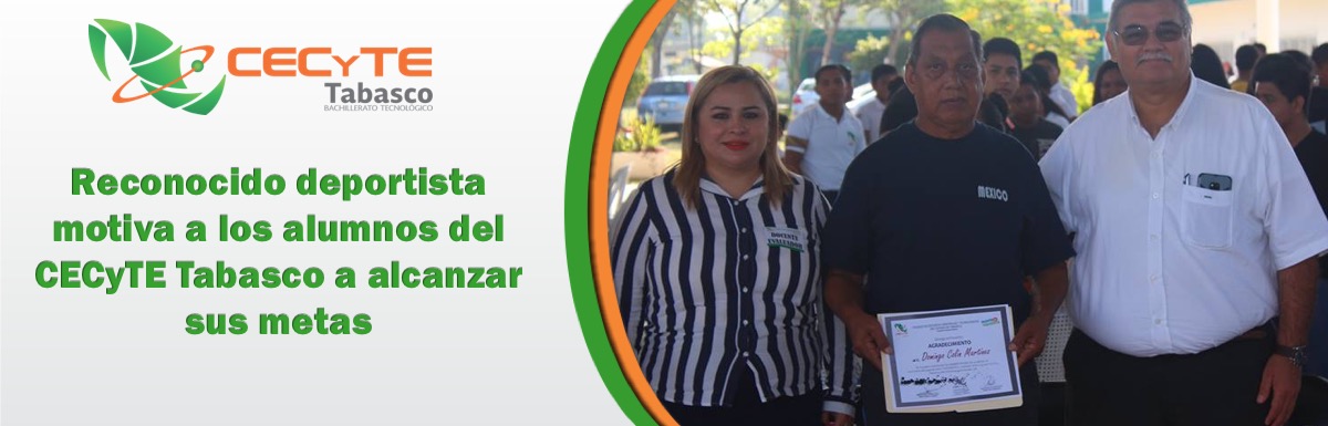 Reconocido deportista motiva a los alumnos del CECyTE Tabasco a alcanzar sus metas
